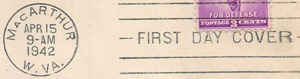 New Post Office Dedication 4-15-1942 Machine Cancel