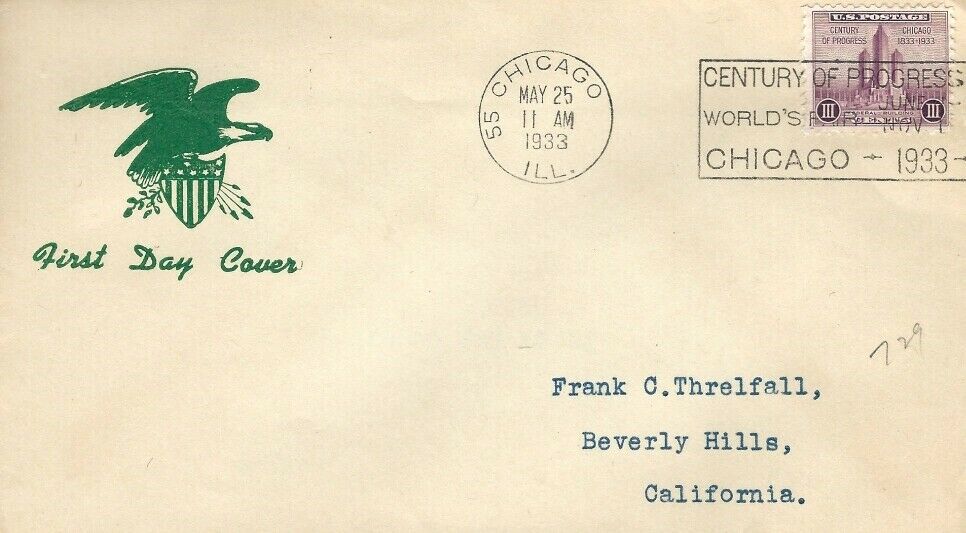 General Purpose cachet GP#Eagle5a on U.S. Scott #729 General Purpose cachet GP#Eagle5a on U.S. Scott #729