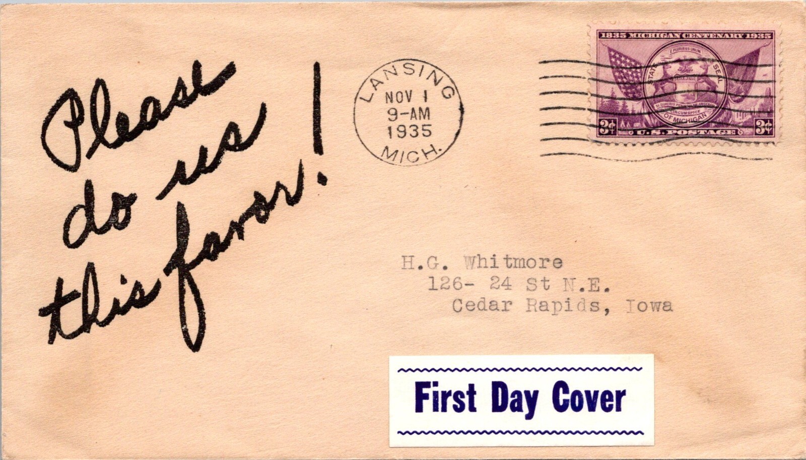 U.S. Scott #775 - Unknown: 'Please do us this favor!' U.S. Scott #775 - Unknown: 'Please do us this favor!'