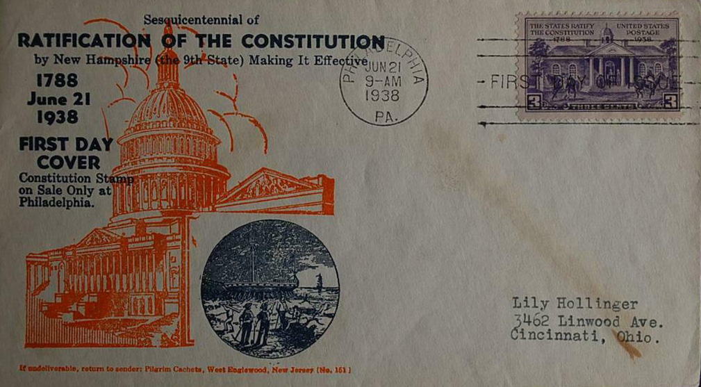U.S. Scott #835-20a - Pilgrim Cachet (John Alden) U.S. Scott #835-20a - Pilgrim Cachet (John Alden)