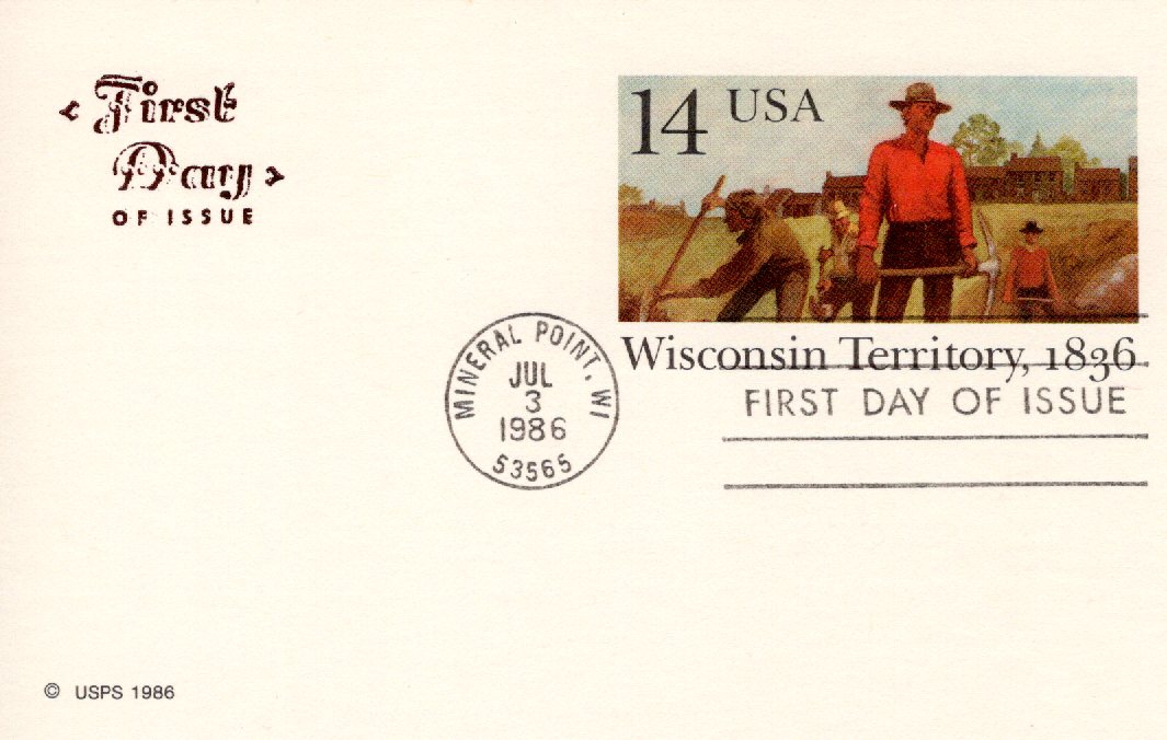 General Purpose cachet GP#FDOI-43a on U.S. Scott #UX113 - Clarence E. Reid General Purpose cachet GP#FDOI-43a on U.S. Scott #UX113 - Clarence E. Reid